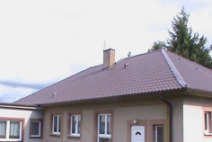 Pohled na střechu, detail nároží