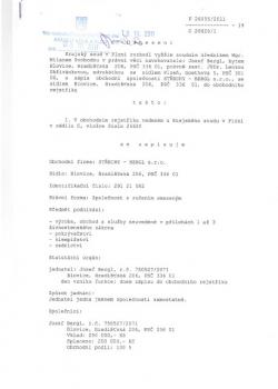 Usnesení soudu - 1. strana