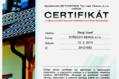 Certifikát Betonpres